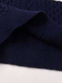 男孩和青少年学院风条纹粗针织连帽套头衫，适合日常穿着、上学、春季、秋季、冬季