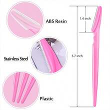 5件套随机多色修眉剃刀套装，安全修眉器和剃须刀，去角质皮肤磨皮工具，身体脱毛修剪器和面部及眉毛剃须刀套装，长柄安全刀片带精密保护盖，女士修眉工具，适合日常或旅行使用，多功能修眉器，锋利不锈钢眉毛工具带安全盖，适用于眉毛、唇毛、腿毛，温和有效去除，价格实惠，情人节礼物