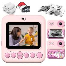Kids Instant Print Camera, 2.4" HD Screen, 1080P Shooting, Comes With 32G SD Card And Printing Paper, 1080P HD, Fun Gift For 3-12 Years Old Boys And Girls, Toy Camera - ZSK-multicolor - View 2