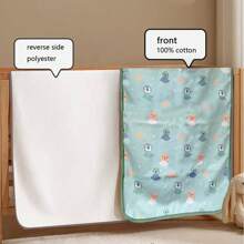 1pc 100% Cotton Waterproof & Breathable Reusable Incontinence Pad, Baby Crib Mattress Protector, Stroller, Bassinet, Car Seat, Menstrual Pad, Elderly Care, Pet Mat, Suitable For Children Dorm, Back To School