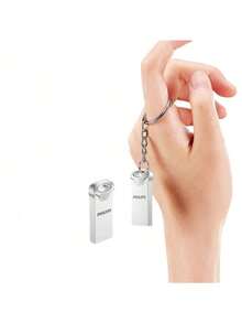 Philips 21UA-A Metal USB3.2 Flash Drive, Fast Reading Speed, Worry-Free Data Storage For Office And Entertainment, Silver/Gray Metal Shell With Excellent Texture, Compact Size For Easy Portability! - USB3.2 Silver - View 1