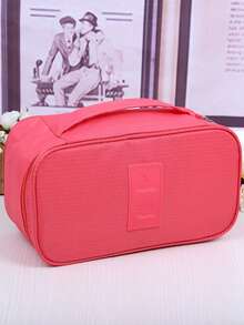 1pc Large Capacity Lingerie Storage Bag, Waterproof Travel Organizer - Burgundy - View 5