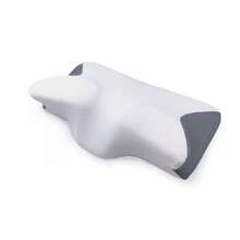 Memory Foam Nackenkissen – Ergonomisch, Blau-weiß, Waschbar, Gegen Nackenschmerzen