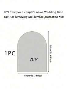 1pc 55 * 40 Cm Blank Acrylic Mirror Gold/Silver Wedding Sign, Bridal Shower Sign, Wedding Ceremony And Reception Sign, DIY Newlywed Couple Name, Wedding Date And Blessing Gift, Birthday, Graduation, Summer Beach, Back To School, Room Decor