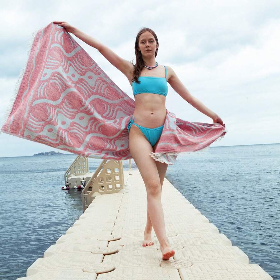Made In Turkey Peshtemal Beach Towel – Lightweight Turkish Towel – 100x180 Cm – Soft, Quick Dry, Compact – For Beach, Bath, Spa & Everyday Use - Coral Orange - View 1