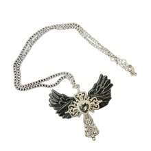 Gothic Subculture Angel Cross Wings Sweater Chain Original Y2K Neck Chain - 黑色 - 查看 9