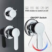 Hydromassage Post LED Stainless Steel Black Shower Post, Shower System 5 Functions Bathtub Shower Set - Black - View 6