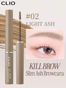 Clio K-Beauty KILL BROW SLIM ASH BROWCARA 眉胶，眉部定型啫喱，超细刷头，轻松打造精致眉妆，防水眉胶，持久防晕染，眉部定型液，眉部填充，丰盈眉部定型啫喱，附赠眉刷，强力定型眉胶，韩国化妆品 - 02 LIGHT ASH - 查看 1