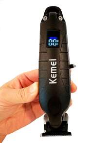 Kemei品牌金屬機身新款專業電動理髮剪，0mm零間隙修剪器，男士無線充電式強勁理髮剪，附LCD顯示螢幕，高品質，型號KM-2293 - 黑色 - 查看 7