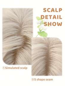 1 Piece Of Synthetic Heat-Resistant Curly Hair With Bangs, Long Rolled White Gold Wig, 28 Inches Long Woven Daily Natural And Realistic Wig (Without Accessories) - Gold - View 3