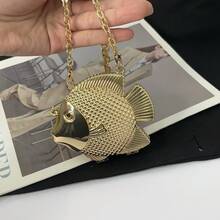 2025 New Cute And Unique Crossbody Purses Evening Clutch Bag For Women Fish Shape Shoulder Crossbody Bag Fashion Handbag Satchel Purse Gifts - 金色 - 查看 1