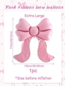 1 个超大哑光粉色蝴蝶结形铝箔气球，适用于蝴蝶结装饰、生日、情人节、圣诞节装饰、家庭生日派对、婚礼、拍照、公主生日派对、新娘送礼会、单身派对、户外影响者拍摄、周年纪念、母亲节、茶会、新年、巨型蝴蝶结装饰背景
