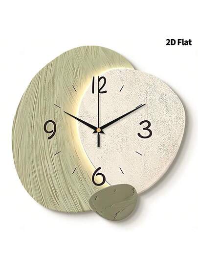 2D Flat 1pc Verlichting Luxe Minimalist Home ation Wand Clock, Ultra Quiet Quartz Movement, No Ticking Sound, Painting Klok Living Room, Bedroom Office, able Watch, Unique Personalized, Clear Reading Time, In Room view 10