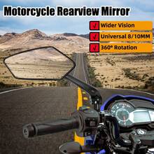 Espejos retrovisores universales de 8 MM/10 mm para motocicleta, perfectos para scooter eléctrico, ebike, motocicleta y bicicleta de montaña, ajustables y rotables 360°