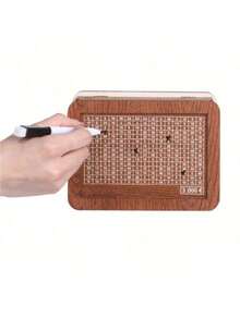 1pc Piggy Bank With Numbers And Checks,DIY Creative Savings Box Home Decor Accessory, Piggy Bank With Counter,Reusable Wooden Piggy Bank For Digital Planning, Retro Style Money Storage Box - Multicolor - View 7