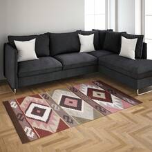 Alfombra grande para sala de estar con patrones tradicionales, lavable, alfombras de área modernas para dormitorio y sala de estar - Marrón - Ver 3