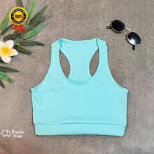 Blusa Regata feminina Cropped Top Nadador Camiseta Básica Fitness Várias Cores