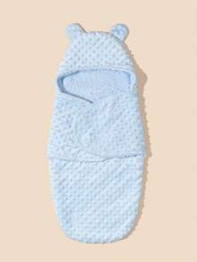 1 chiếc chăn quấn vải nỉ hai lớp cho bé vào mùa thu và - Màu xanh lam - Xem 6