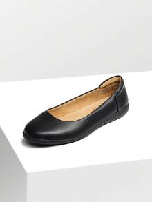 Women Ballet Flats Comfortable Round Toe Slip On Ballerina Flats Casual Office Dressy Work Shoes - 黑色 - 查看 6