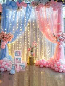 1/2/6 pièces Décorations de fête de révélation du bleu et rose, toile de fond en tulle (lumières non incluses), convient pour la fête de révélation du , la décoration de la baby shower, également pour l'anniversaire d'un garçon ou d'une fille, décor de fête, fournitures de baby shower, décorations de fête - Multicolore - Voir 8