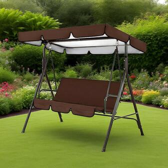 Capa Superior de Toldo para Balanço (3 Lugares 190cm, Embalada), Capa Protetora Resistente à Água, Resistente ao Desgaste, para Cadeira de Balanço, Jardim, Pátio, Uso Externo, À Prova de Chuva, Durável, À Prova de Poeira (Apenas Capa Protetora, Sem Suporte)