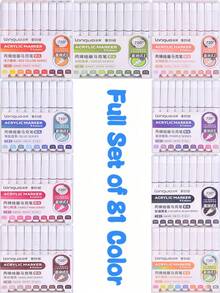 9/81/126 Colors Straight Liquid Acrylic Marker Pen Students Drawing Painting Graffiti Colour Pen Art Felt Pens Art Watercolor Pen