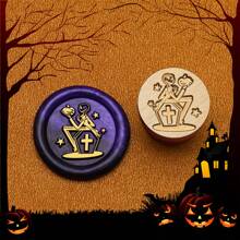 Série mignonne de sorcière et de squelette pour Halloween 15 mm Mini Cachet de cire - Parfait pour les lettres d'amour, les invitations, les cartes de fête, les journaux, le scrapbooking, les bricolages