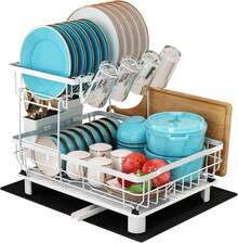 Large-Capacity, Multifunctional Extendable Dish Drainer With Ample Utensil Support For Pots And Pans, Black.