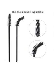 200/50 件睫毛延长用品套装，一次性睫毛线轴刷迷你刷眼黑棒唇刷用于睫毛延长纹身唇膏涂抹器（黑色） - 黑色 - 查看 5