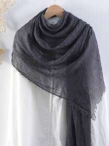 1pc Women Thin Solid Color Velvet Scarf, Breathable & Warm Head Wrap, Shawl, Spring/Summer For Dress