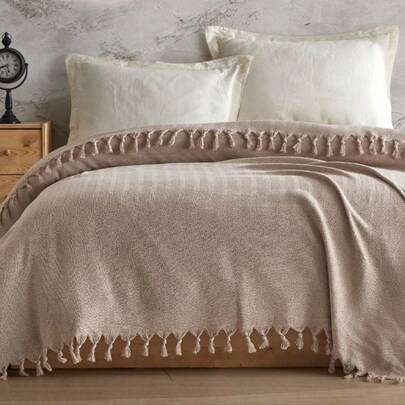 MADE IN TURKEY King Size Bedspread – 100%  Cotton – 200x220 Cm – Breathable &  Coverlet