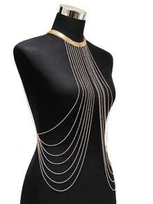 1pc Fashionable Multi-Layer Iron Alloy Body Chain, Suitable For Women's Daily Wear