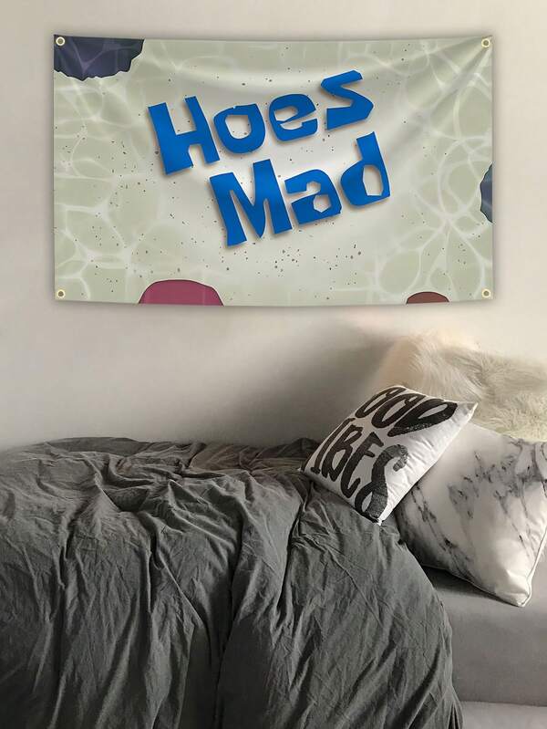 Tapeçaria de bandeira com desenho animado abstrato de música louca, bandeira colorida para pendurar na parede, para quarto, sala de estar, dormitório, decoração de festa de Halloween, caverna masculina, arte musical moderna, presente de banner