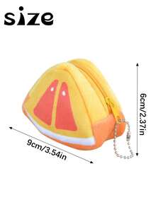 1pc Creative Plush Triangle Fruit Coin Bag Coin And Key Storage Bag For Women Wallet Mini Wallet Purse Wallet Coin Wallet Fall Wallet Autumn Wallet - Multicolor - View 7