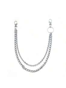 1件嘻哈朋克风金属链条腰带，时尚多层S型链条，适合夏季、秋季、万圣节等场合。 - 銀色 - 查看 13