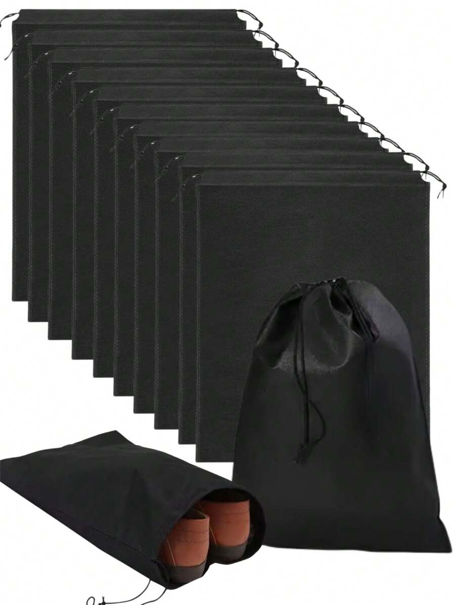 5-50 pezzi Sacchetti portatili per scarpe da viaggio, antipolvere con laccio, organizzatori per scarpe, borse per conservazione in tessuto non tessuto per scarpe sportive e stivali