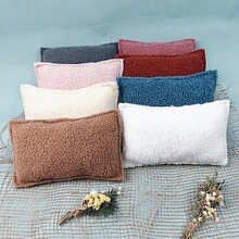 Newborn Photography Props Teddy Fleece Baby Pillow, Soft Infant Head Support Cushion For Photoshoot Studio Shooting Backdrop Accessories Baby Shower Gift - Multicolor - View 8