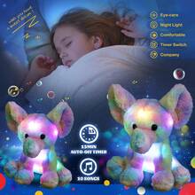 Glow Guards 12'' Musical Light Up Rainbow Elephant Stuffed Animal,LED Singing Soft Wildlife Animal Plush Toy With Night Lights&Lullaby,Birthday Children's Day Hoilday Gift For Toddler Kids - White - View 4