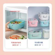 Plastic Lunch Box  Plastic Compartment Bento Box Independent Three-Compartment Vegetable Salad High-Value Lunch Box