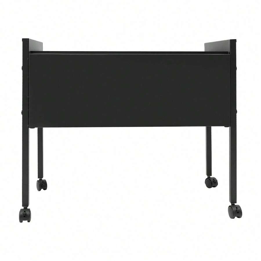 GDAE10 1 Piece 70 X 37 X 60 Cm Black Hanging File Cart, File Folder Cart With Wheels, Office Trolley, Filing Cart With Wheels, Durable For Offices, Conference Rooms, Studies, Private Households
