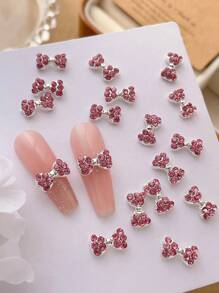 10 件/包合金简约可爱蝴蝶结美甲装饰，韩式 3D 美甲珠宝 DIY 美甲配件，适合女性，多用途，适合日常、假日、通勤使用美甲用品指甲美甲饰品美甲宝石