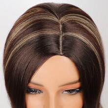 Women's Golden Brown Wig 16 In Layered Wig Synthetic Hair For Everyday - Piano Color - View 4