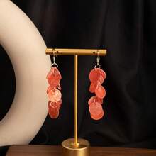 1Pair, Island Vacation Style Shell Long Tassel Ear Stud Earrings, Earrings, Creative, Individual, Simple And Elegant, Exaggerated Earrings, Fresh And Sweet For Women, Versatile, Exquisite And Fashionable Jewelry Earrings, Light Luxury And High-End Design