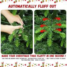 Artificial Warm White LED Christmas Tree, Including Four Size Options (4ft/5ft/6ft/7ft/), Made Of PE/PVE Mixed Material, Simulated Leaves, Equipped With A Sturdy Metal Frame, Suitable For Supermarkets, Cafes, Home Living Room Lights Christmas Holiday Decoration