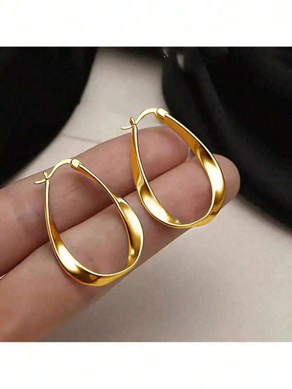 1 Paar Premium S925 Sterling Silber Möbius Twist Creolen für Frauen | Hypoallergen minimalistischer Schmuck | Leichte moderne Ohrhänger für den täglichen Gebrauch, Geschenk für sie, Jahrestag, Valentinstag