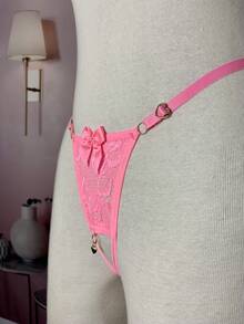 Thong Panties Pendant In Opening Panties In Women's Thongs Sexy Lace Lingerie Sensual Intimate Fashion - 淺粉色 - 查看 2