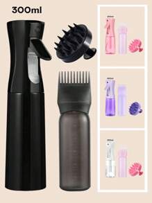 3 套护发套装、喷雾瓶、发根梳、涂抹设备、染发瓶 - 头发涂抹瓶和头皮按摩梳、缓解压力和促进头发生长的头皮按摩器、男女淋浴刷、返校、旅行度假必需品、女士发饰、光滑后梳、理发配件、吹风机