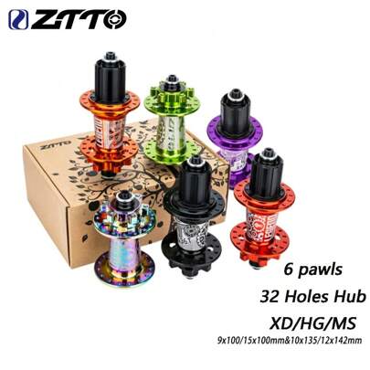 ZTTO 32孔碟刹鼓刹 XD HG MS 密封轴承 12x142 15x100 32孔 Maza 快拆 10x135 9x100mm 6爪鼓刹 适用于山地自行车