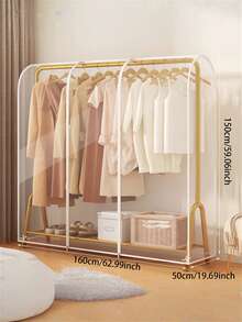 1 Pc Clear Coat Rack Cover, Dust Proof Zipper Enclosed Garment Bag Clothing Protector, Washable Hanging Garment Bag With Double Zipper/Single Zipper For Wardrobe Storage - Prevent Dust And Moisture From Coats, Suits, Dresses(Zipper Random One Small Zipper, Two Large Zippers) - Multicolor - View 21
