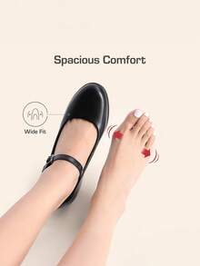 Women's Chunky Low Block Heels Pumps Mary Janes Closed Round Toe Comfortable Elegant Solid Color Dating Vacation Classic Dress Work Shoes - 黑色 - 查看 4